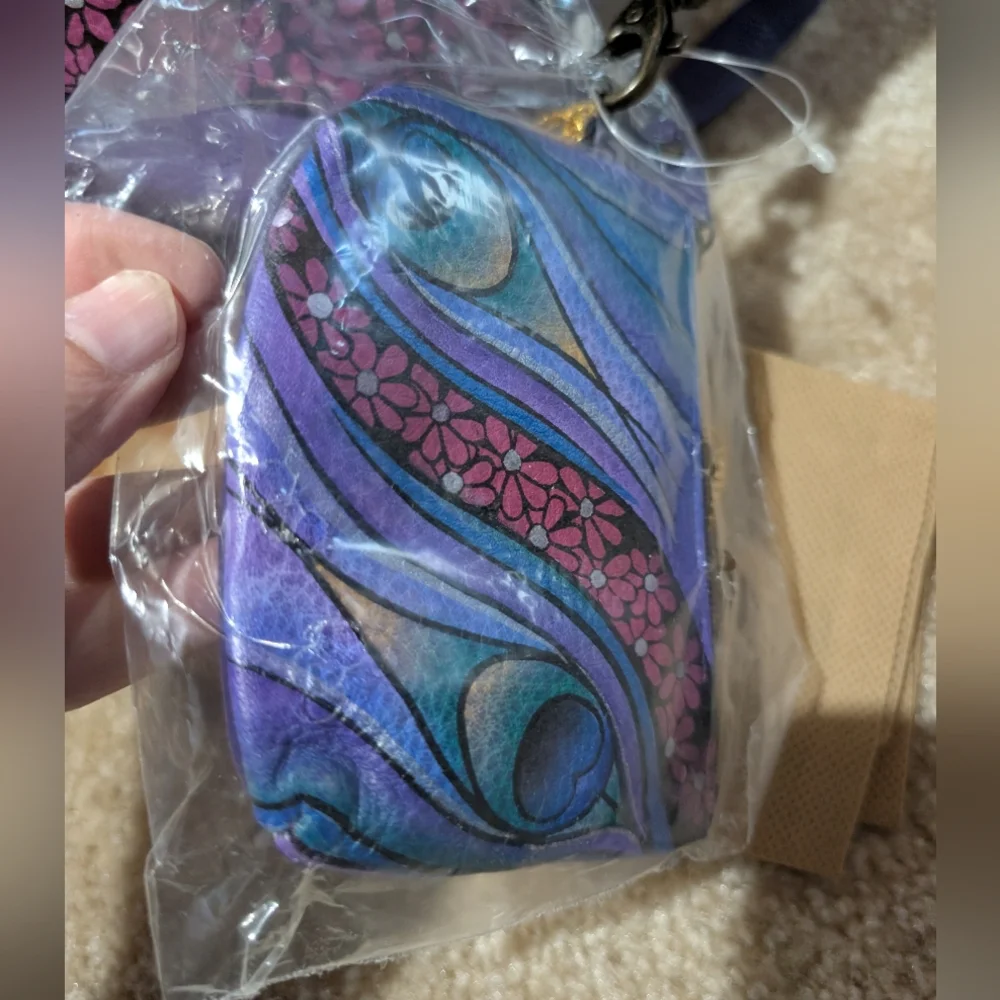 ANUSCHKA Leather Dual Compartment CB, 7-Pocket Handbag Purse + Access NWT - Picture 5 of 13